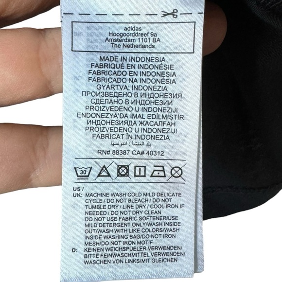 Adidas Big Logo Sleeveless Shirt Mesh Crop T-shirt Duo Black Women’s Medium - Picture 12 of 14